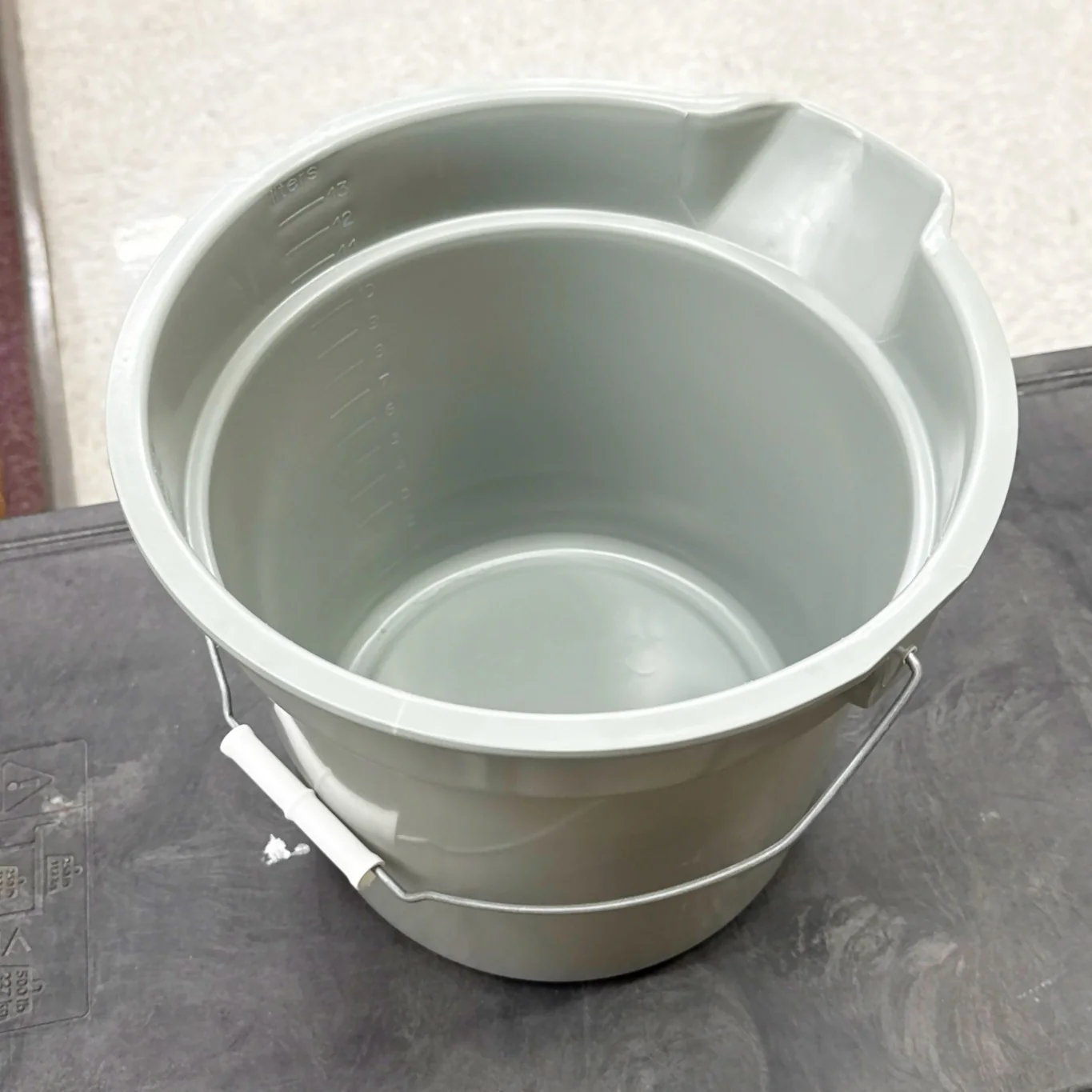 14 QT GRAY PLASTIC BUCKET / PAIL - A-Team Window Cleaning