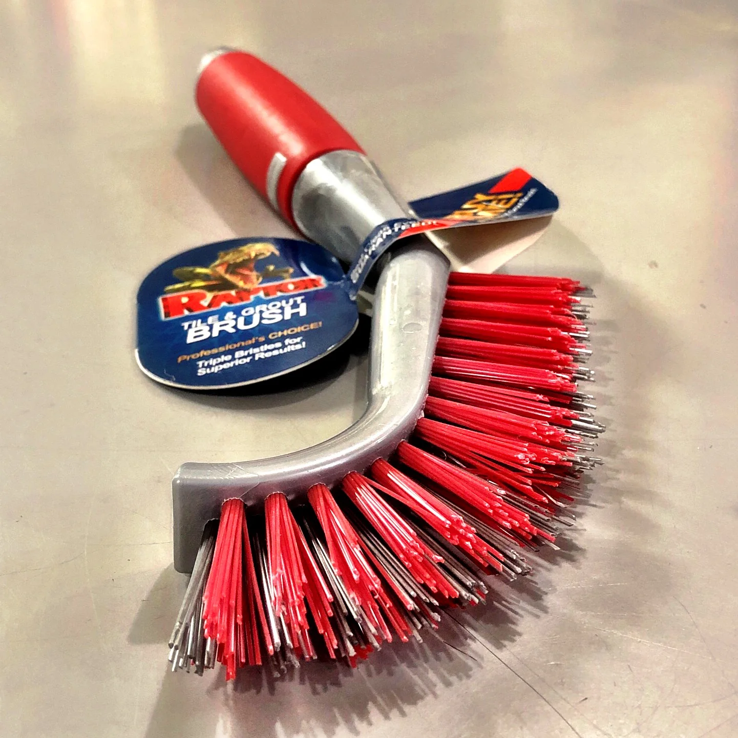 The RAPTOR Tile & Grout Brush - A-Team Window Cleaning