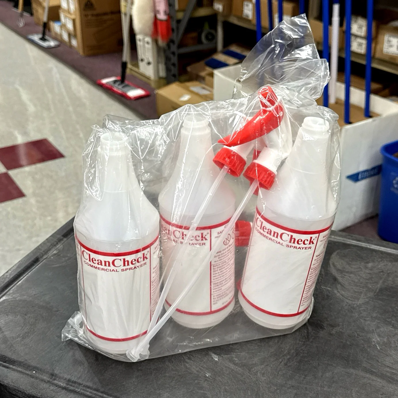 Tolco CleanCheck HDPE 32oz. Bottles with White/Red Trigger Sprayers Imprint 3 / pk (MULTI PACK) - A-Team Window Cleaning
